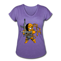 Character #26 Women's Tri-Blend V-Neck T-Shirt - purple heather