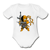 Character #26 Organic Short Sleeve Baby Bodysuit - white