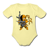 Character #26 Organic Short Sleeve Baby Bodysuit - washed yellow