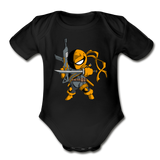 Character #26 Organic Short Sleeve Baby Bodysuit - black