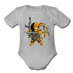 Character #26 Organic Short Sleeve Baby Bodysuit - heather gray