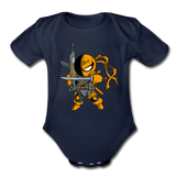 Character #26 Organic Short Sleeve Baby Bodysuit - dark navy