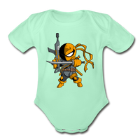 Character #26 Organic Short Sleeve Baby Bodysuit - light mint