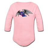 Character #27 Organic Long Sleeve Baby Bodysuit - light pink