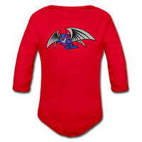 Character #27 Organic Long Sleeve Baby Bodysuit - red
