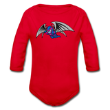 Character #27 Organic Long Sleeve Baby Bodysuit - red