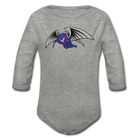 Character #27 Organic Long Sleeve Baby Bodysuit - heather gray