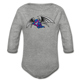 Character #27 Organic Long Sleeve Baby Bodysuit - heather gray