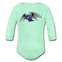 Character #27 Organic Long Sleeve Baby Bodysuit - light mint