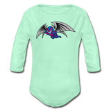 Character #27 Organic Long Sleeve Baby Bodysuit - light mint