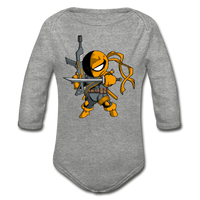 Character #26 Organic Long Sleeve Baby Bodysuit - heather gray