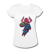 Character #28 Women's Tri-Blend V-Neck T-Shirt - white