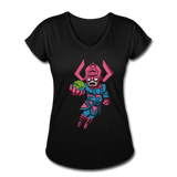 Character #28 Women's Tri-Blend V-Neck T-Shirt - black