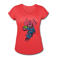 Character #28 Women's Tri-Blend V-Neck T-Shirt - heather red