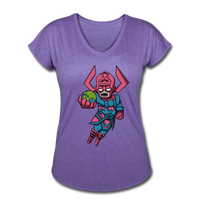 Character #28 Women's Tri-Blend V-Neck T-Shirt - purple heather