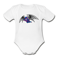 Character #27 Organic Short Sleeve Baby Bodysuit - white