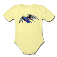 Character #27 Organic Short Sleeve Baby Bodysuit - washed yellow