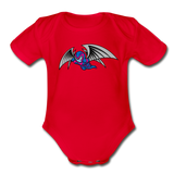 Character #27 Organic Short Sleeve Baby Bodysuit - red