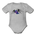 Character #27 Organic Short Sleeve Baby Bodysuit - heather gray