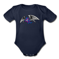 Character #27 Organic Short Sleeve Baby Bodysuit - dark navy