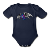 Character #27 Organic Short Sleeve Baby Bodysuit - dark navy