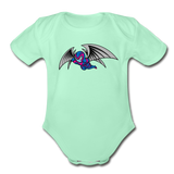 Character #27 Organic Short Sleeve Baby Bodysuit - light mint