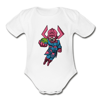 Character #28 Organic Short Sleeve Baby Bodysuit - white
