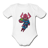 Character #28 Organic Short Sleeve Baby Bodysuit - white