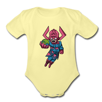 Character #28 Organic Short Sleeve Baby Bodysuit - washed yellow