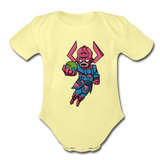 Character #28 Organic Short Sleeve Baby Bodysuit - washed yellow