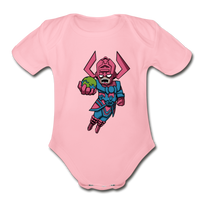 Character #28 Organic Short Sleeve Baby Bodysuit - light pink