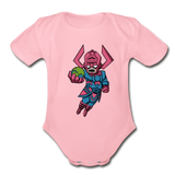 Character #28 Organic Short Sleeve Baby Bodysuit - light pink