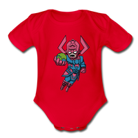 Character #28 Organic Short Sleeve Baby Bodysuit - red