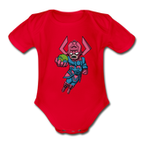Character #28 Organic Short Sleeve Baby Bodysuit - red
