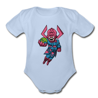 Character #28 Organic Short Sleeve Baby Bodysuit - sky