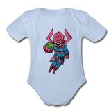 Character #28 Organic Short Sleeve Baby Bodysuit - sky