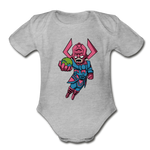 Character #28 Organic Short Sleeve Baby Bodysuit - heather gray