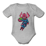 Character #28 Organic Short Sleeve Baby Bodysuit - heather gray
