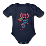 Character #28 Organic Short Sleeve Baby Bodysuit - dark navy