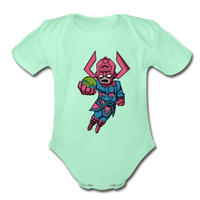 Character #28 Organic Short Sleeve Baby Bodysuit - light mint