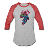 Character #28 Baseball T-Shirt - heather gray/red