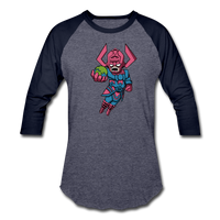 Character #28 Baseball T-Shirt - heather blue/navy