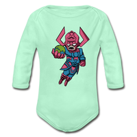 Character #28 Organic Long Sleeve Baby Bodysuit - light mint
