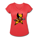 Character #30 Women's Tri-Blend V-Neck T-Shirt - heather red