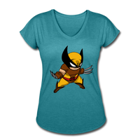 Character #30 Women's Tri-Blend V-Neck T-Shirt - heather turquoise