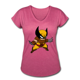 Character #30 Women's Tri-Blend V-Neck T-Shirt - heather raspberry