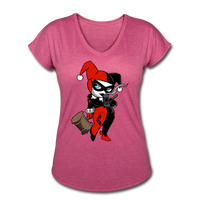 Character #29 Women's Tri-Blend V-Neck T-Shirt - heather raspberry