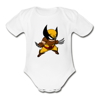 Character #30 Organic Short Sleeve Baby Bodysuit - white
