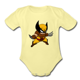 Character #30 Organic Short Sleeve Baby Bodysuit - washed yellow