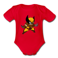 Character #30 Organic Short Sleeve Baby Bodysuit - red